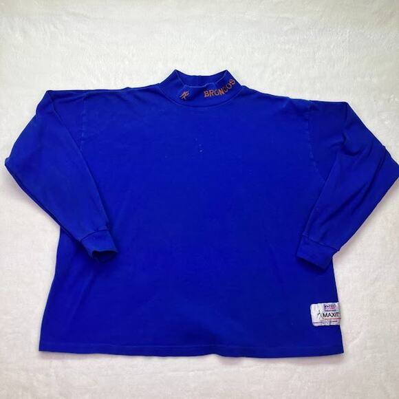 Vintage Maxit NFL Pro Line Denver Broncos Turtleneck Long Sleeve Thermal XL - Picture 1 of 7